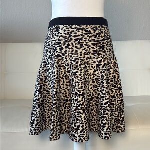 The Limited Black and Tan Animal Print Skater Skirt